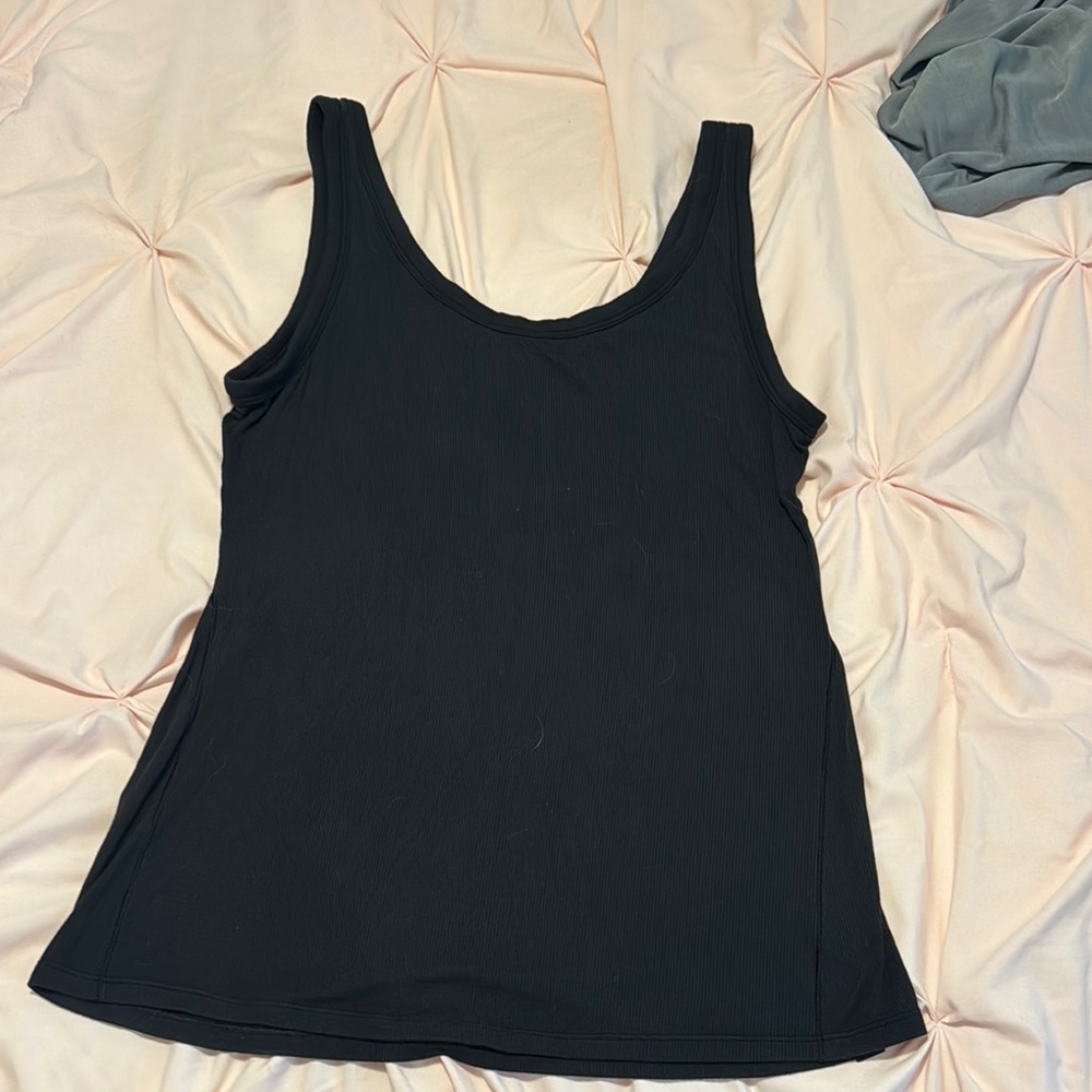 Lululemon Athletica Black Ribbed Tank Top (Modal Silk)